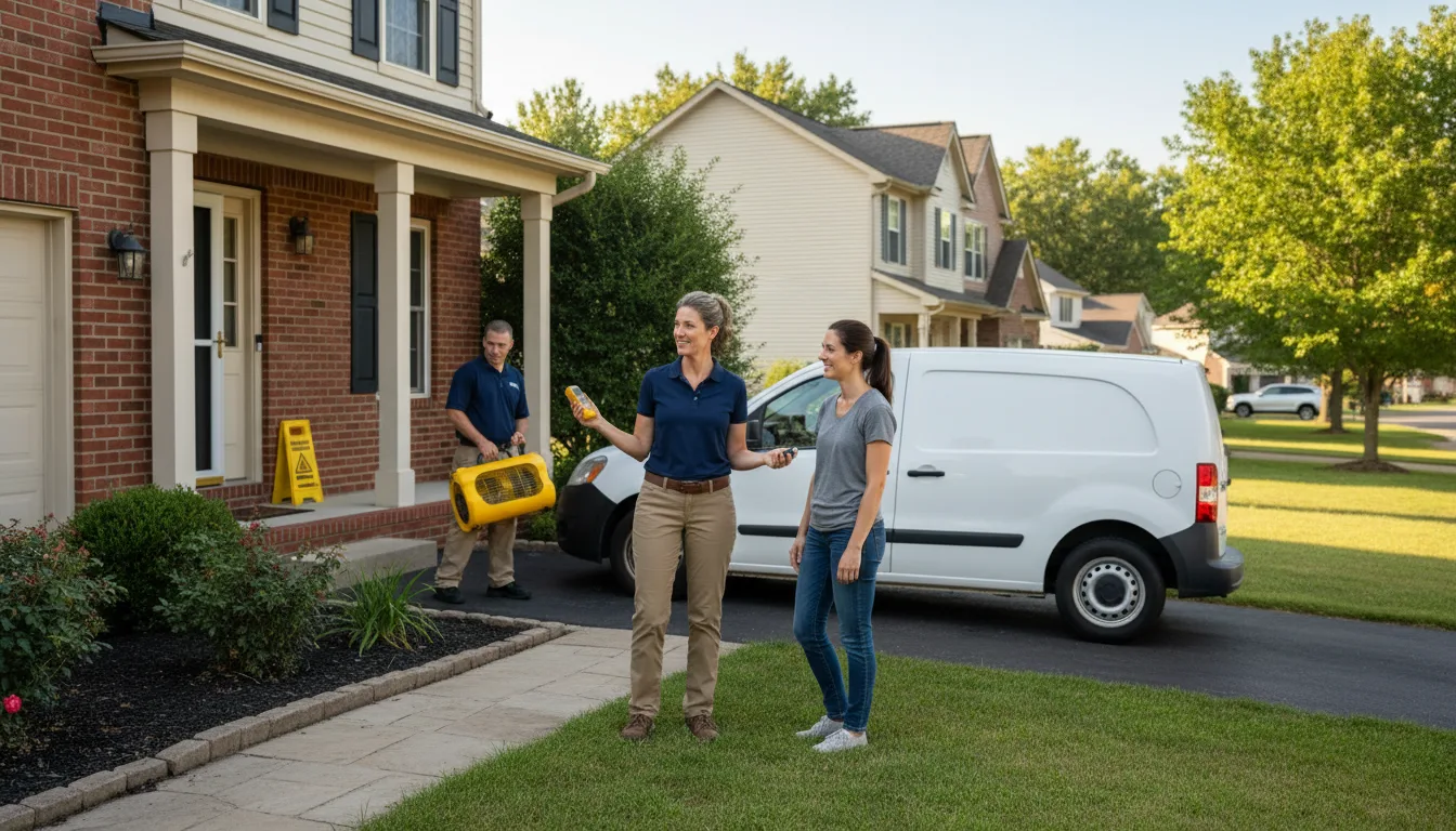 Residential water damage restoration in Leisenring, PA